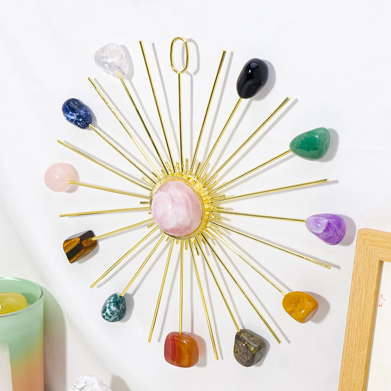 Décoration florale suspendue en quartz rose améthyste brut Olivenorma