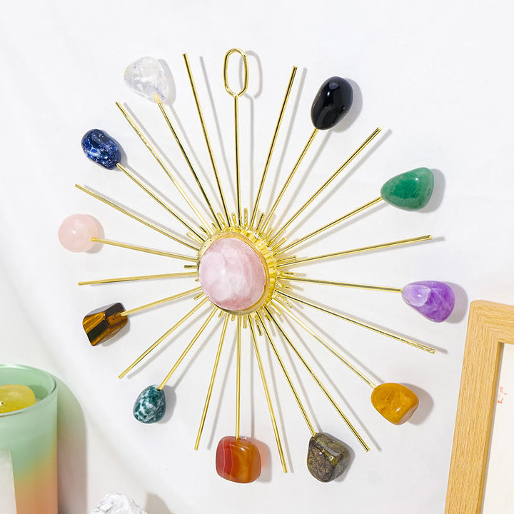 Décoration florale suspendue en quartz rose améthyste brut Olivenorma