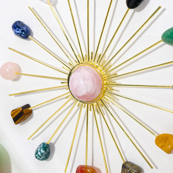 Décoration florale suspendue en quartz rose améthyste brut Olivenorma