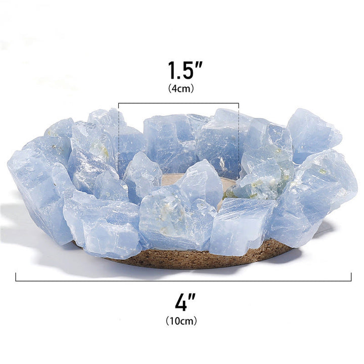 Bougeoir décoratif en calcite bleue naturelle Olivenorma