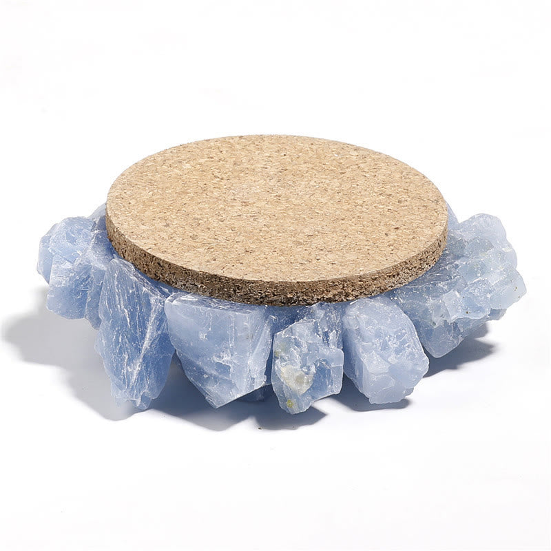 Bougeoir décoratif en calcite bleue naturelle Olivenorma