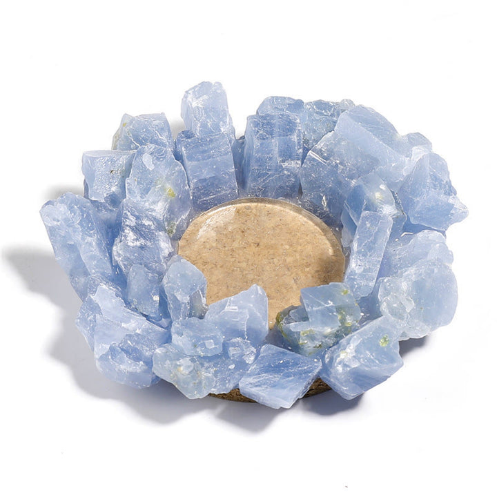 Bougeoir décoratif en calcite bleue naturelle Olivenorma