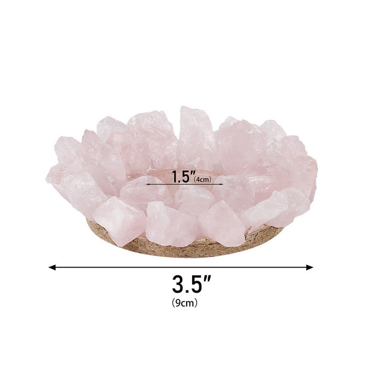Bougeoir décoratif en quartz rose naturel Olivenorma