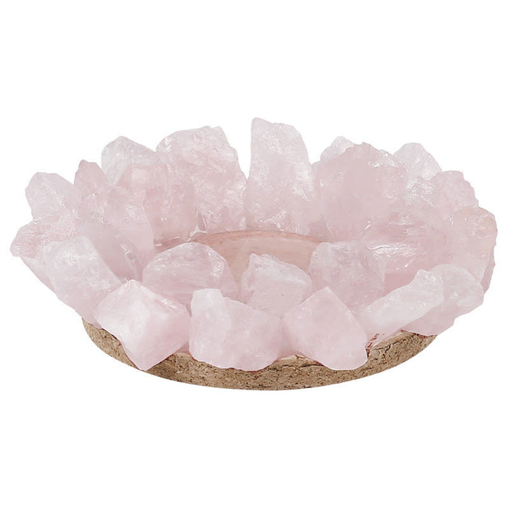Bougeoir décoratif en quartz rose naturel Olivenorma