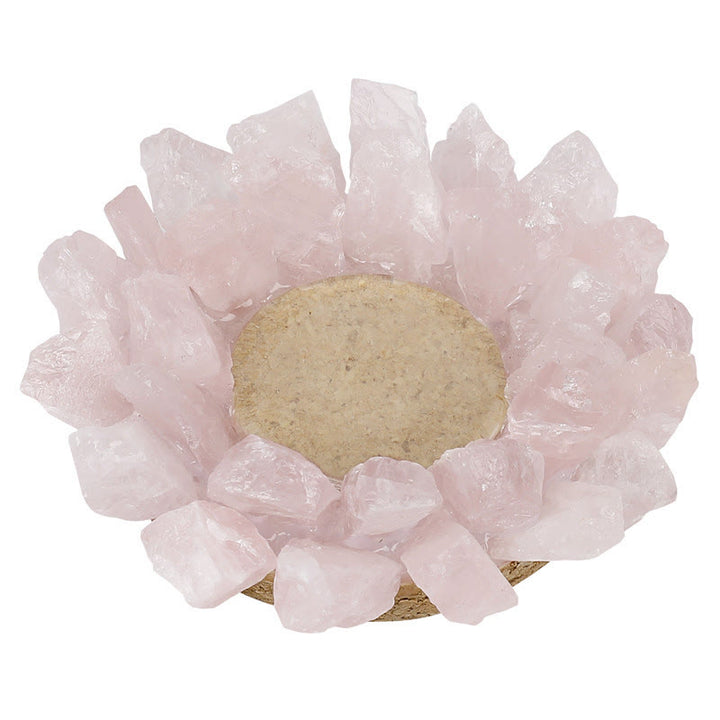 Bougeoir décoratif en quartz rose naturel Olivenorma