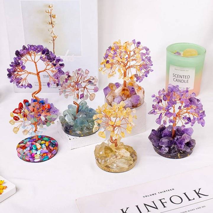 Arbre de vie Feng Shui avec pierres précieuses et arbre porte-bonheur Olivenorma