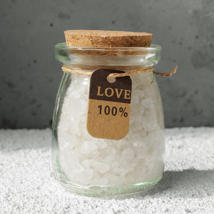 Bouteille à souhaits en cristal de gravier et pierres précieuses naturelles Olivenorma