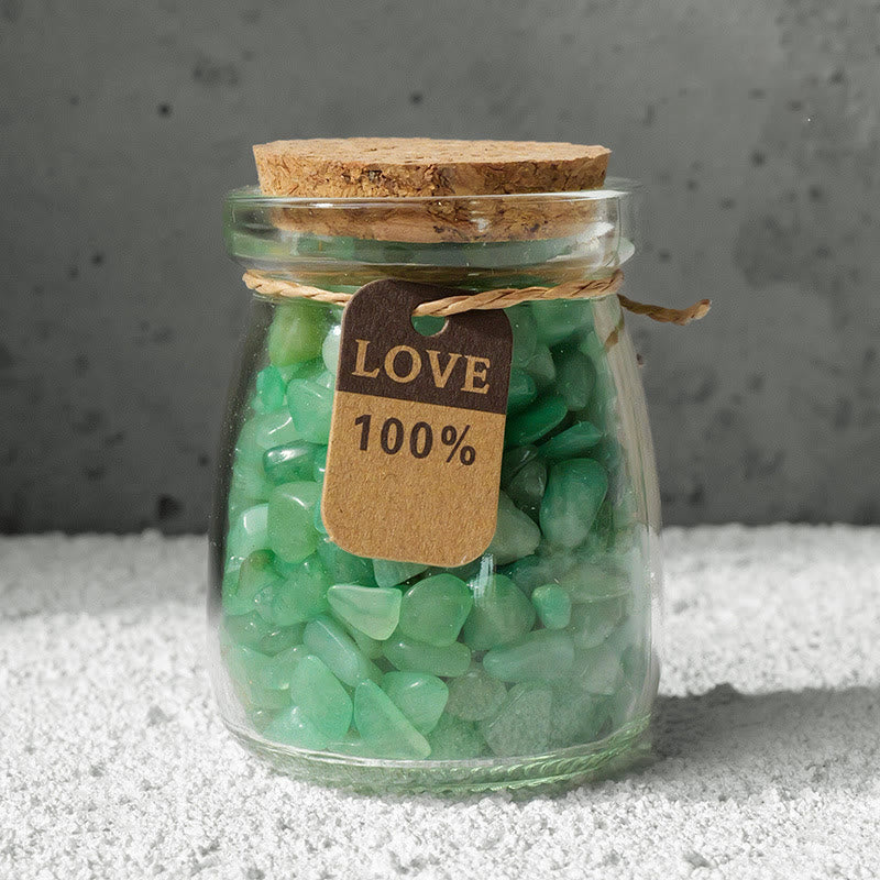 Bouteille à souhaits en cristal de gravier et pierres précieuses naturelles Olivenorma