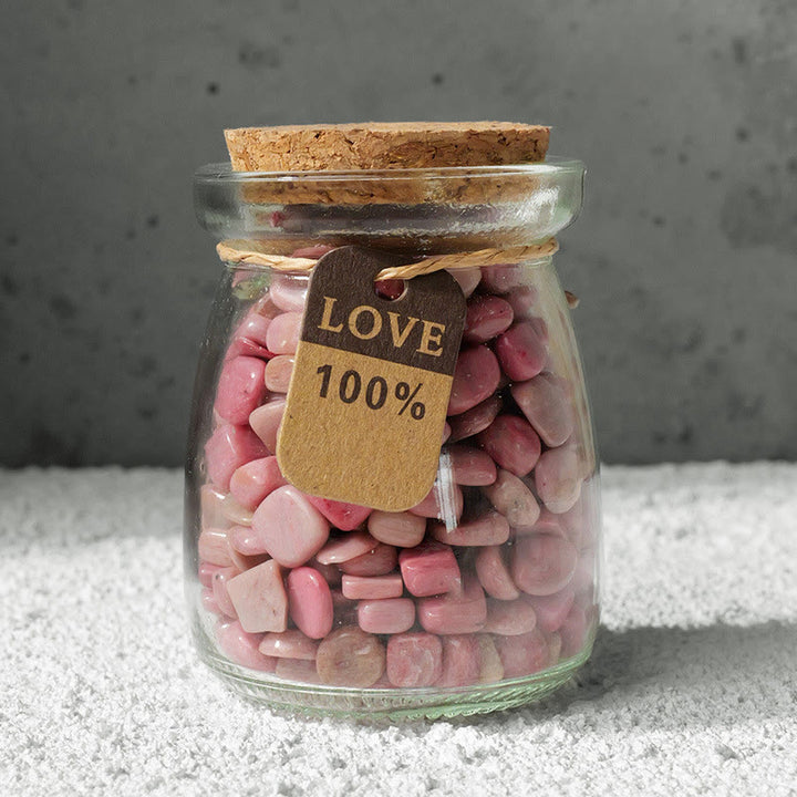 Bouteille à souhaits en cristal de gravier et pierres précieuses naturelles Olivenorma