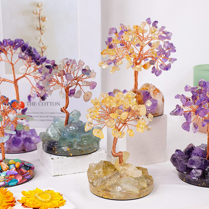 Arbre de vie Feng Shui avec pierres précieuses et arbre porte-bonheur Olivenorma