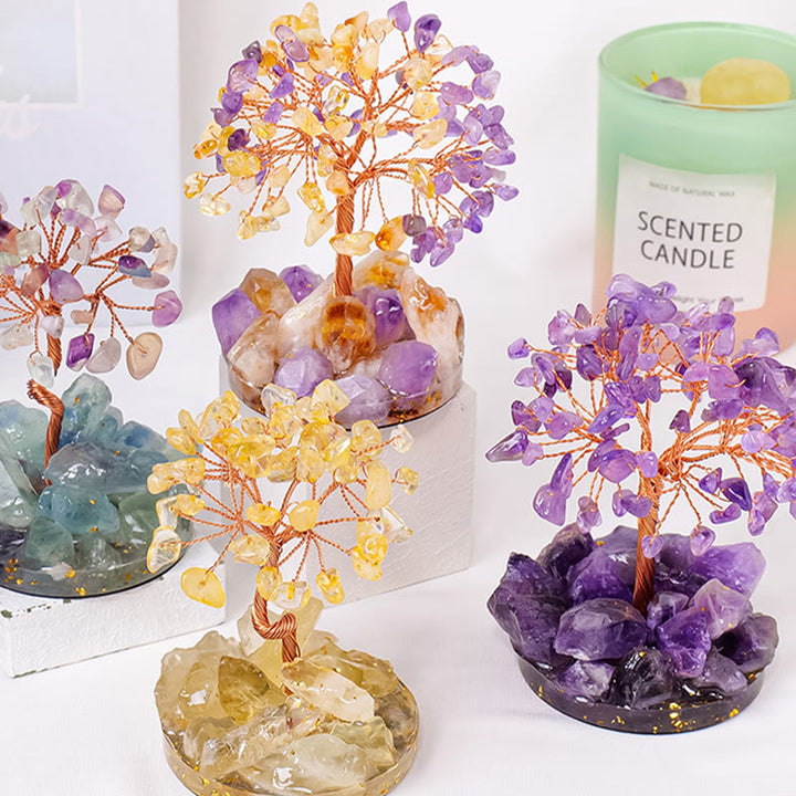 Arbre de vie Feng Shui avec pierres précieuses et arbre porte-bonheur Olivenorma