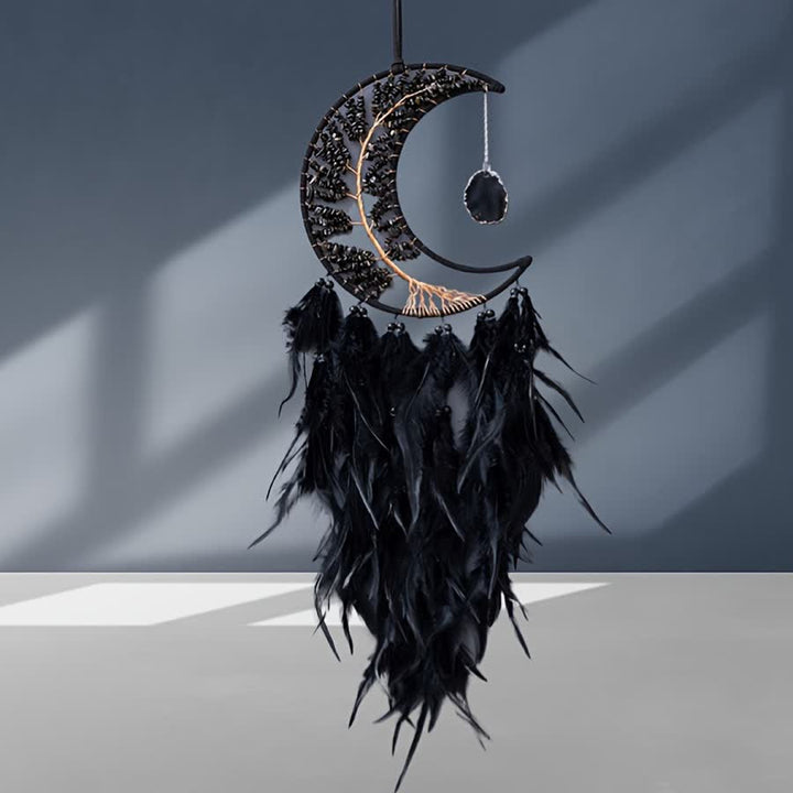 Attrape-rêves en perles d'onyx noir Olivenorma Arbre de vie