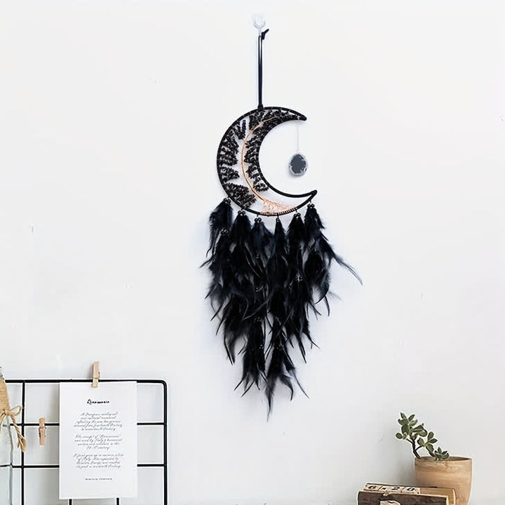 Attrape-rêves en perles d'onyx noir Olivenorma Arbre de vie