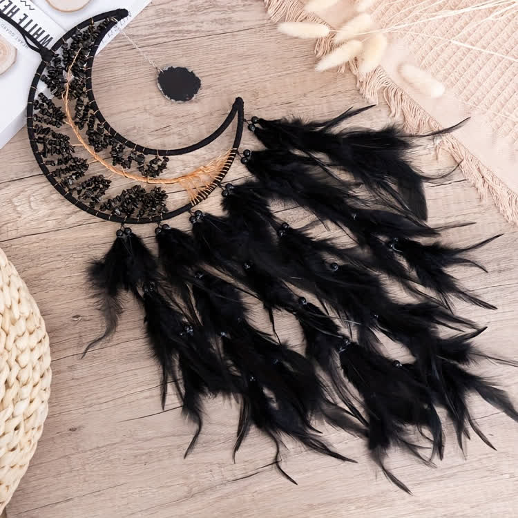 Attrape-rêves en perles d'onyx noir Olivenorma Arbre de vie