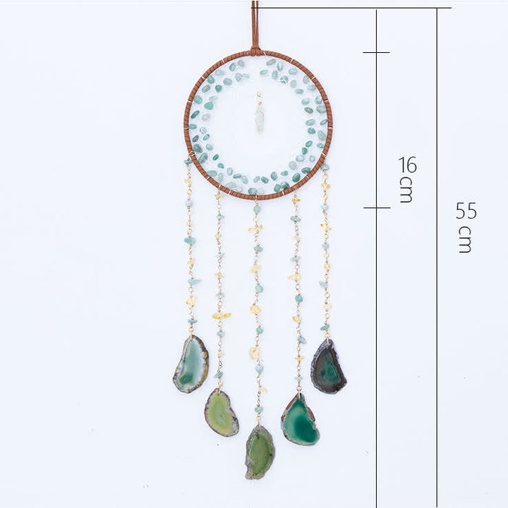 Pendentif attrape-rêves en pierre naturelle d'aventurine verte Olivenorma