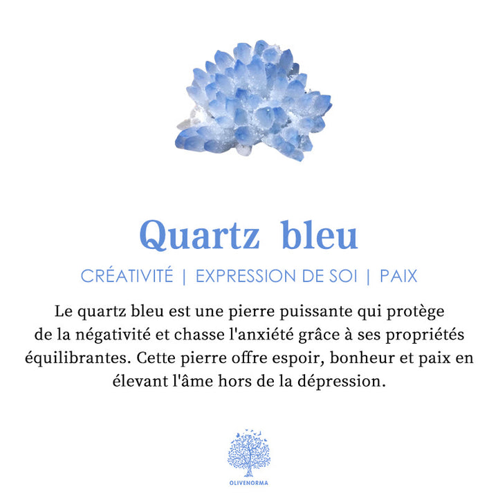 Collier de protection en quartz bleu et améthyste Olivenorma