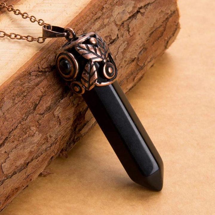 Collier hexagonal en cristal naturel Olivenorma