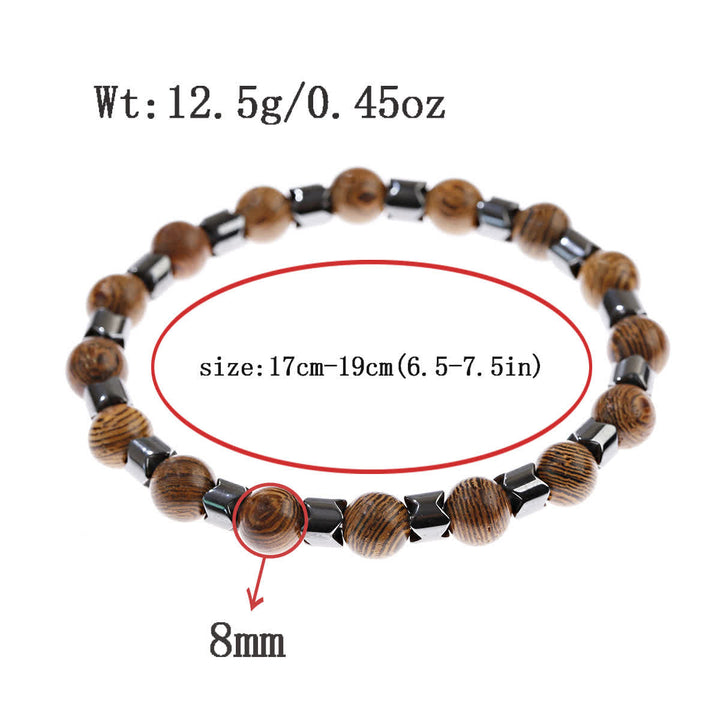 Bracelet en perles d'hématite géométriques Olivenorma