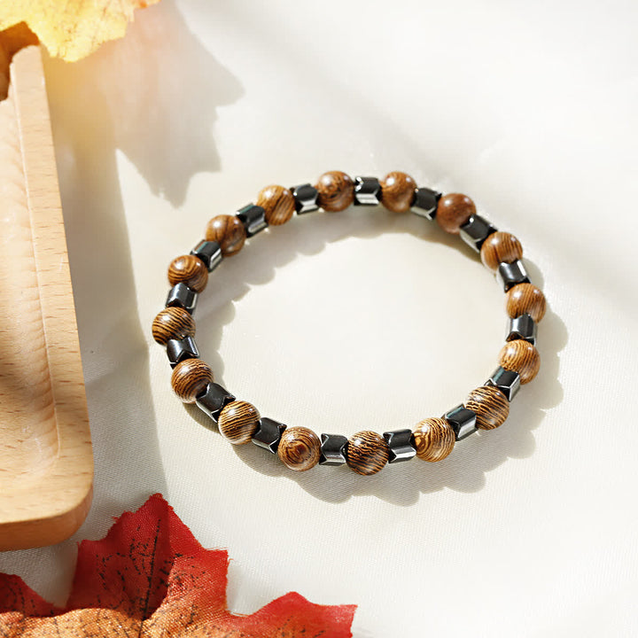 Bracelet en perles d'hématite géométriques Olivenorma