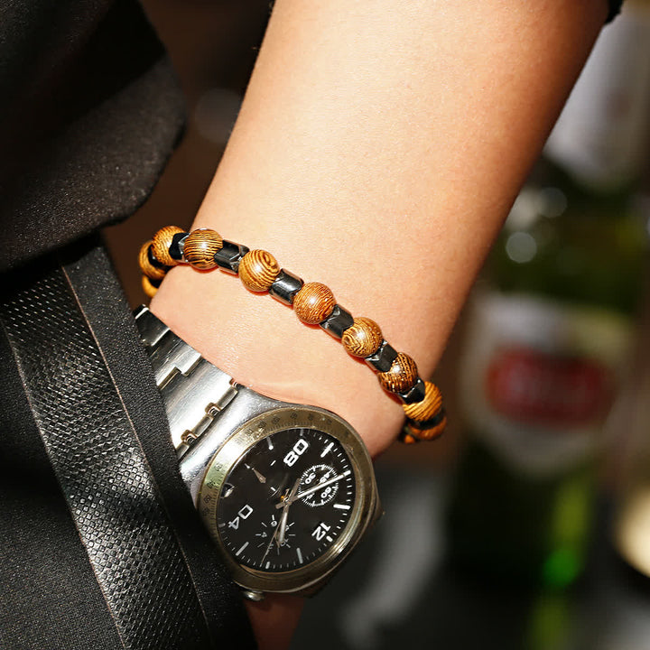 Bracelet en perles d'hématite géométriques Olivenorma