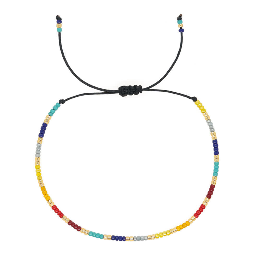 Bracelet ajustable en perles de riz colorées Olivenorma