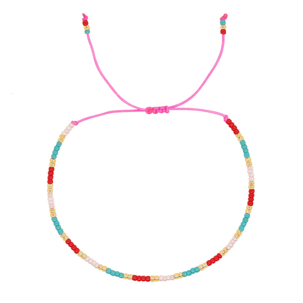 Bracelet ajustable en perles de riz colorées Olivenorma