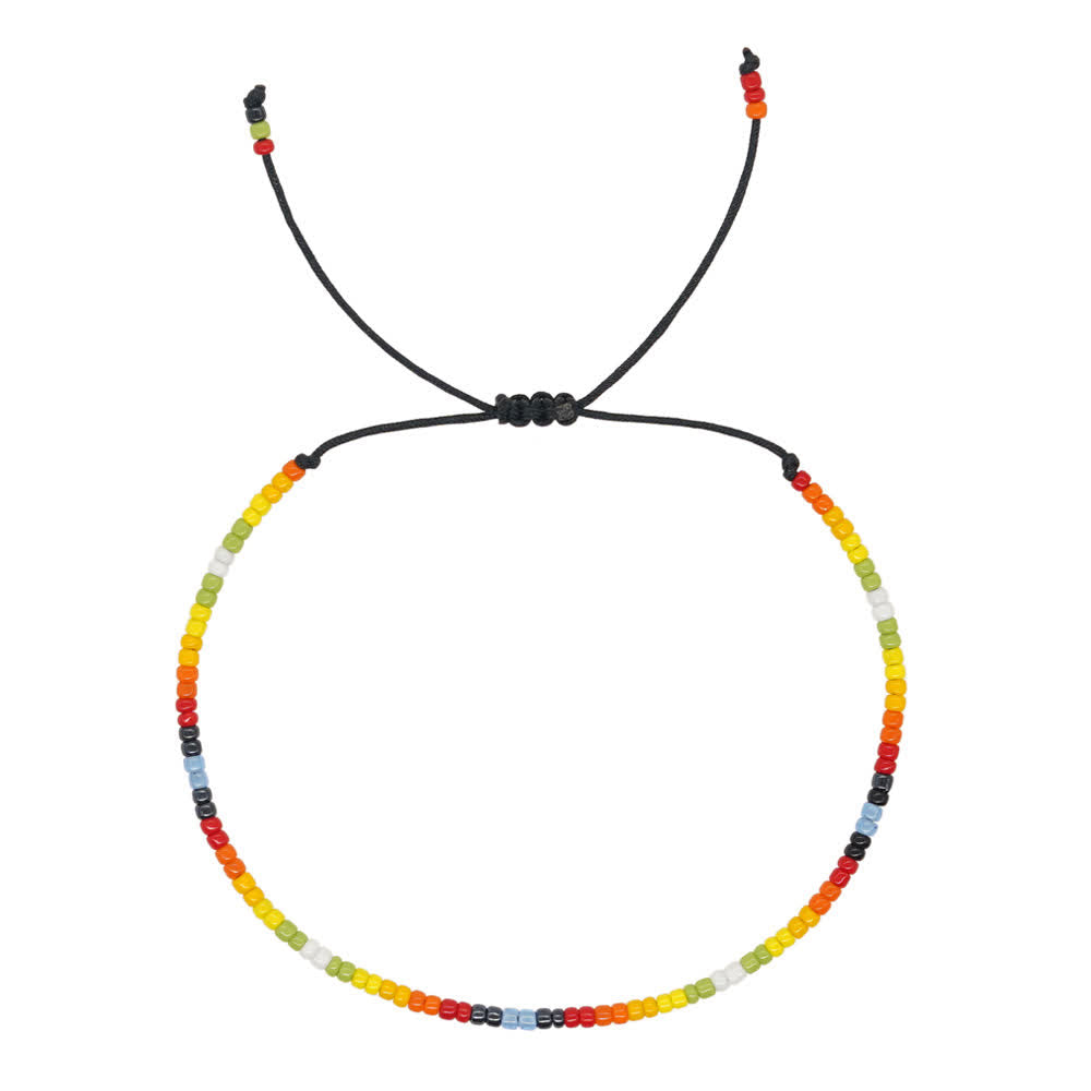 Bracelet ajustable en perles de riz colorées Olivenorma