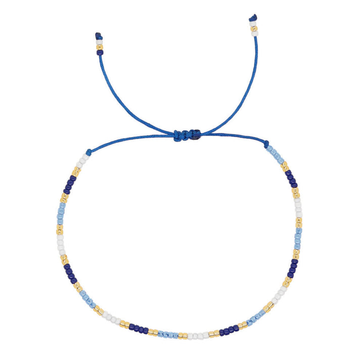 Bracelet ajustable en perles de riz colorées Olivenorma