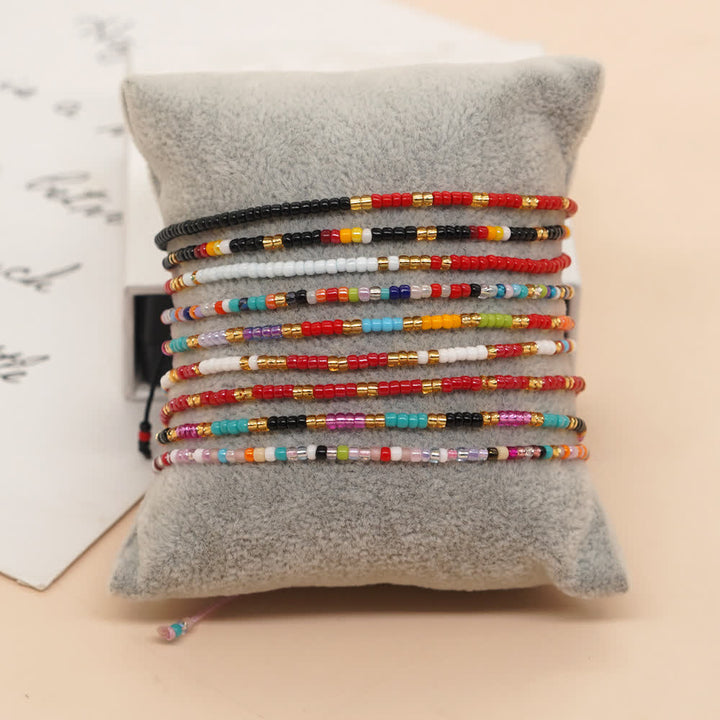 Bracelet ajustable en perles de riz colorées Olivenorma