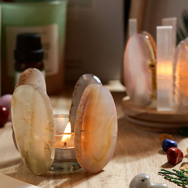 Bougeoir décoratif en agate naturelle Olivenorma