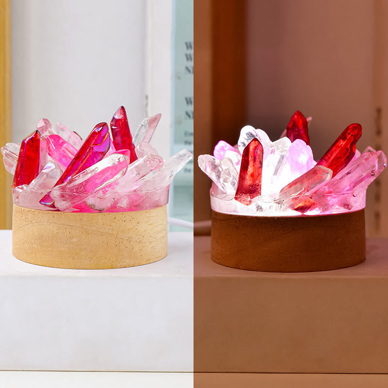 Lampe de nuit en cristal avec pierre brute Olivenorma