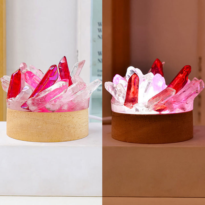 Lampe de nuit en cristal avec pierre brute Olivenorma