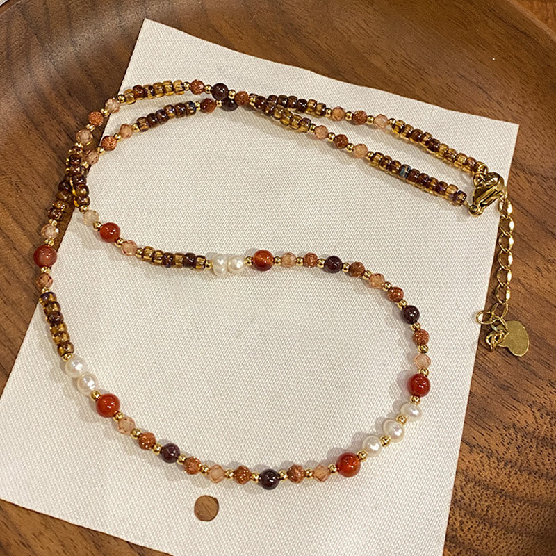 Collier de perles Bodhi en agate naturelle Olivenorma