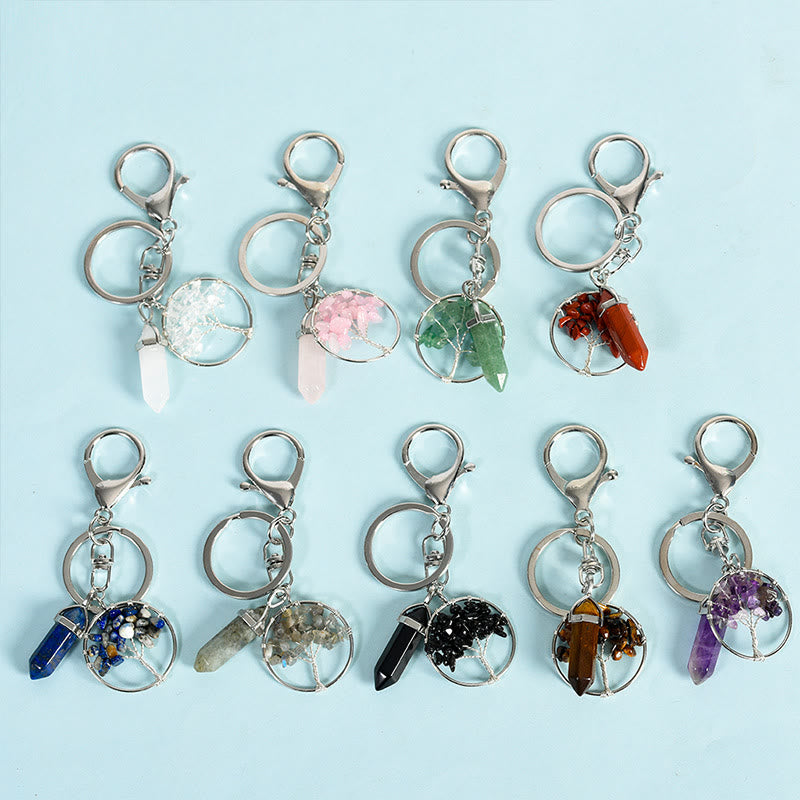 Porte-clés de guérison Olivenorma Arbre de vie avec prisme
