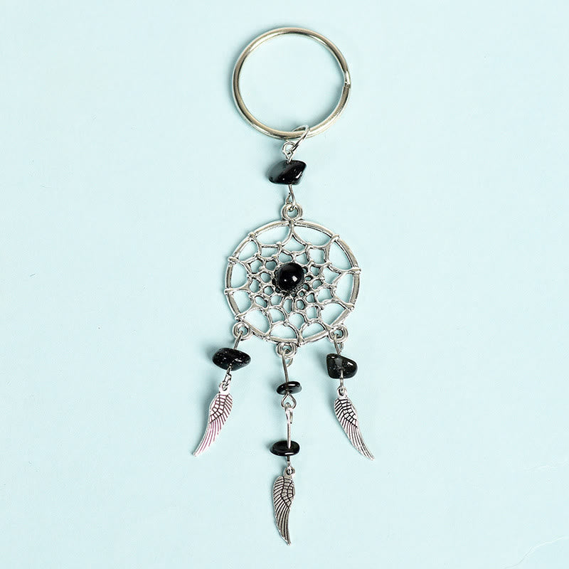 Porte-clés attrape-rêves en mini pierres précieuses naturelles Olivenorma - Obsidienne - image 11