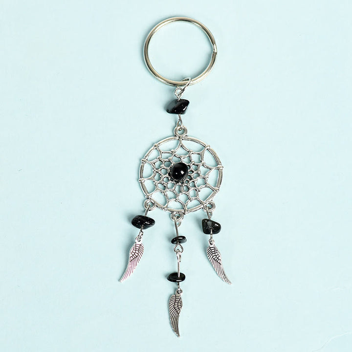 Porte-clés attrape-rêves en mini pierres précieuses naturelles Olivenorma - Obsidienne - image 11