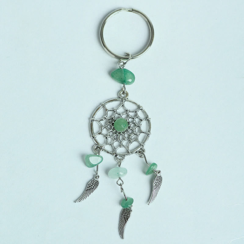 Porte-clés attrape-rêves en mini pierres précieuses naturelles Olivenorma - Aventurine verte - image 5