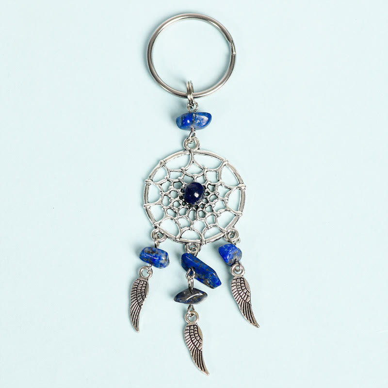 Porte-clés attrape-rêves en mini pierres précieuses naturelles Olivenorma - Lapis lazuli - image 7