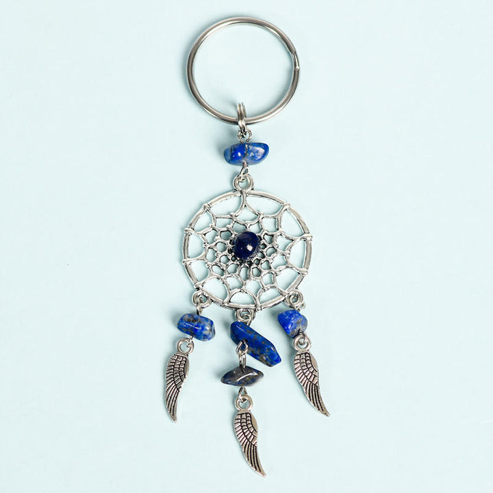 Porte-clés attrape-rêves en mini pierres précieuses naturelles Olivenorma - Lapis lazuli - image 7
