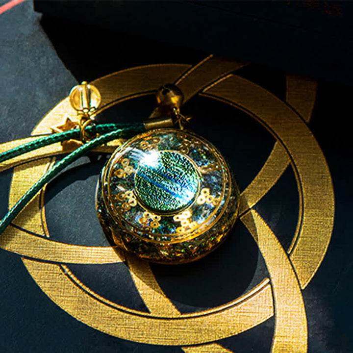 Collier d'énergie orgone aigue-marine Olivenorma