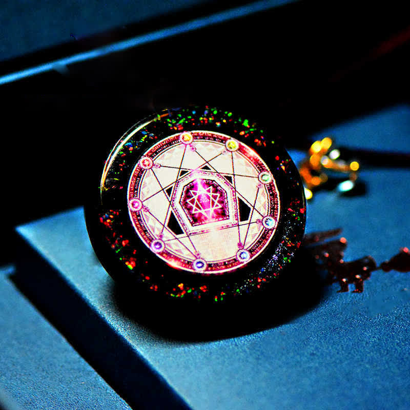 Collier énergétique orgone en quartz rubis et grenat Olivenorma