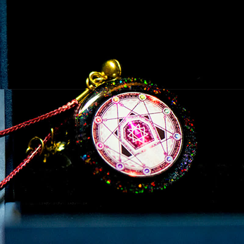 Collier énergétique orgone en quartz rubis et grenat Olivenorma