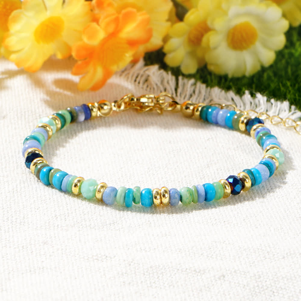 Bracelet à boucle métallique avec perles colorées Olivenorma