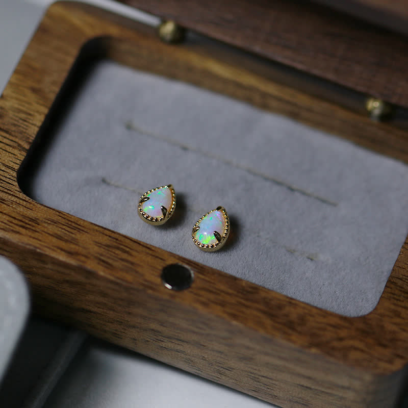 Collier avec pendentif en forme de goutte d'eau en opale naturelle Olivenorma