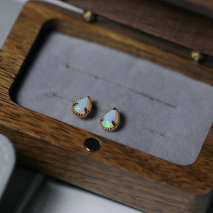 Collier avec pendentif en forme de goutte d'eau en opale naturelle Olivenorma