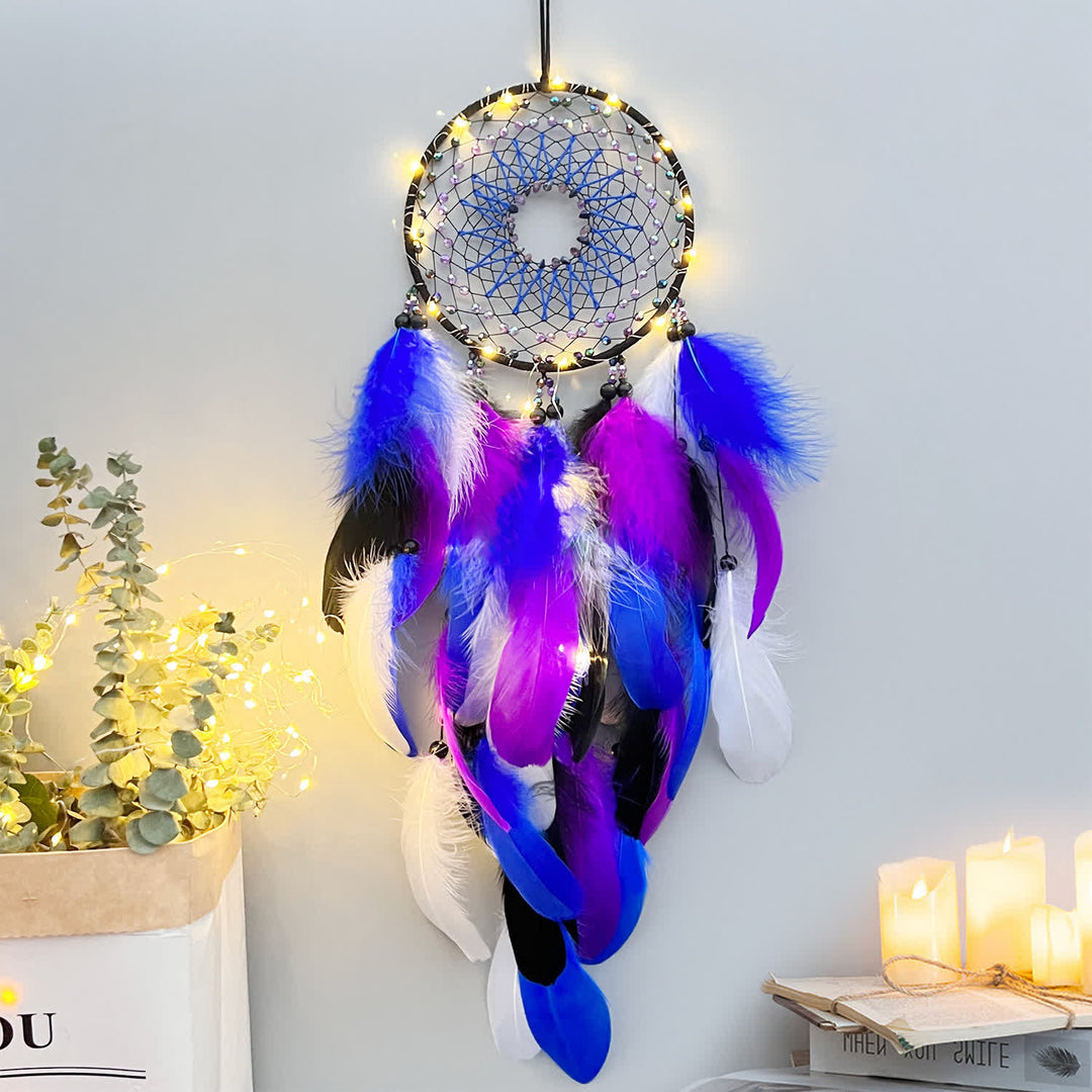 Perles d'améthyste Olivenorma Attrape-rêves bleu violet