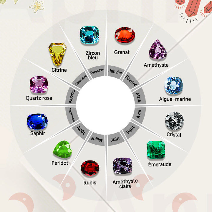 Collier avec pierre de naissance Cœurs et Cœurs Olivenorma