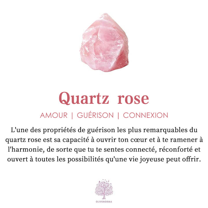 Collier pendentif en pointe de flèche en quartz rose naturel pour prière