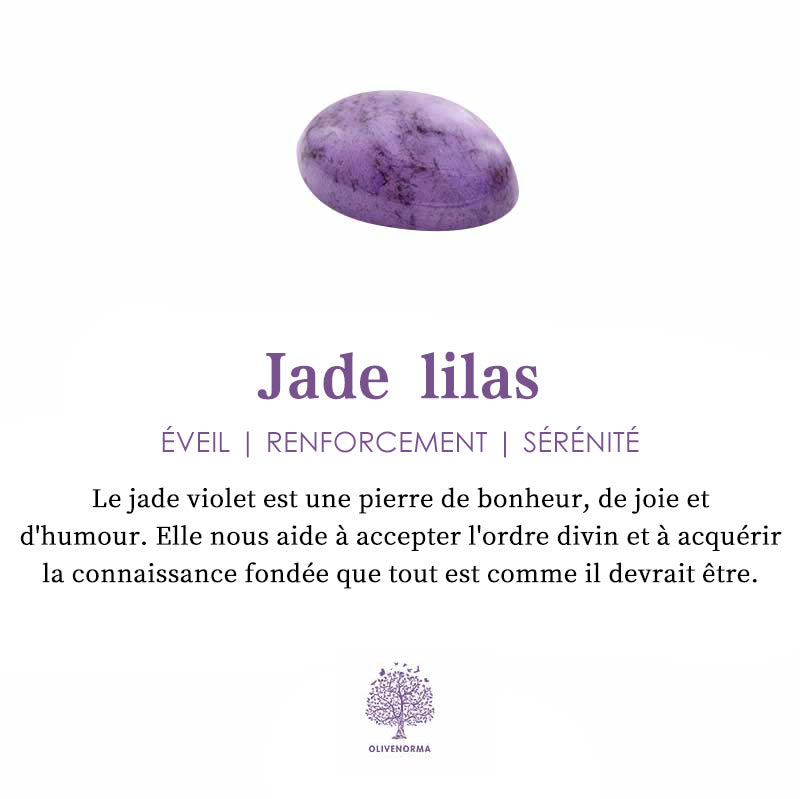 Collier Mala en perles de jade violet améthyste naturel Olivenorma