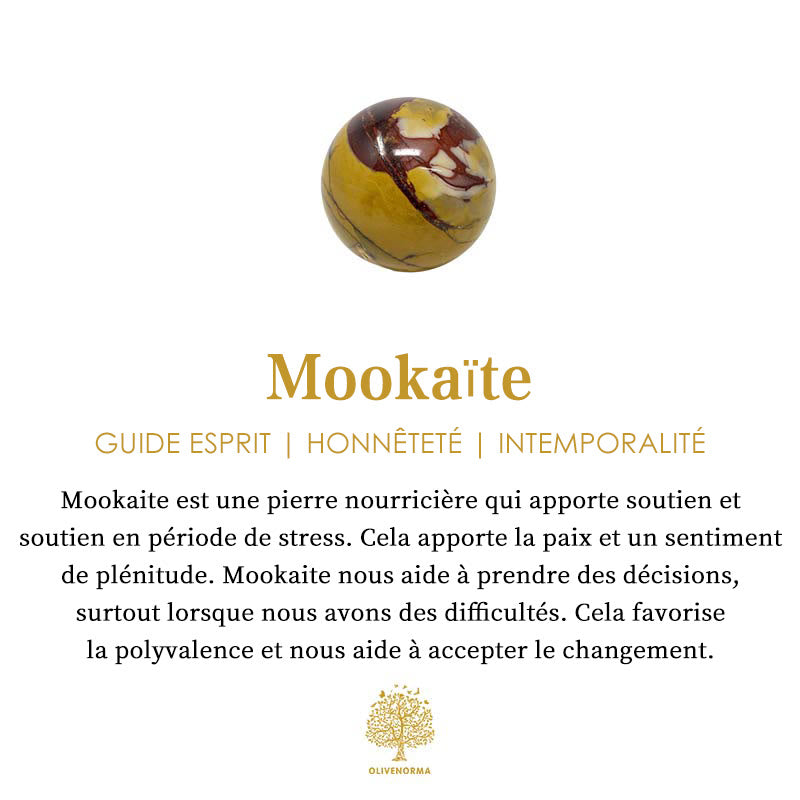 Colliers Mala et Chapelet en Perles de Mookaite Naturelles Olivenorma